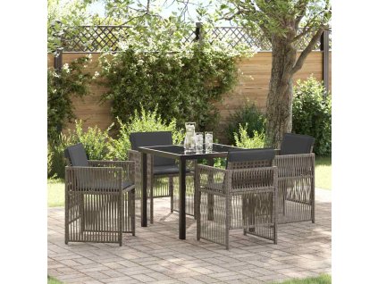 Zahradní jídelní souprava 5 pcs Šedá Práškově lakovaná ocel 3380653