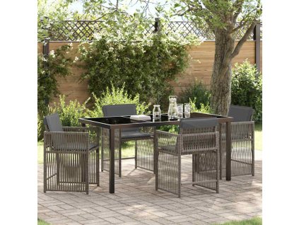 Zahradní jídelní souprava 5 pcs Šedá polyratan 3380779