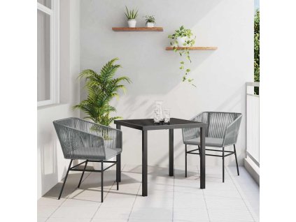 Zahradní jídelní souprava 3 pcs Šedá Poly ratan 3380932
