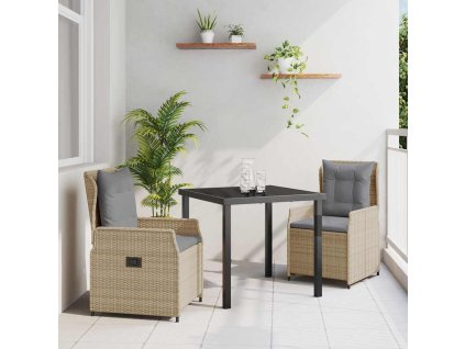 Zahradní jídelní souprava 3 pcs Béžová polyratan 3380960