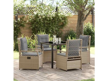 Zahradní jídelní souprava 5 pcs Béžová polyratan 3381003
