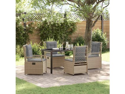 Zahradní jídelní souprava 5 pcs Béžová polyratan 3381004