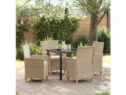 Zahradní jídelní souprava 5 pcs Béžová polyratan 3381080