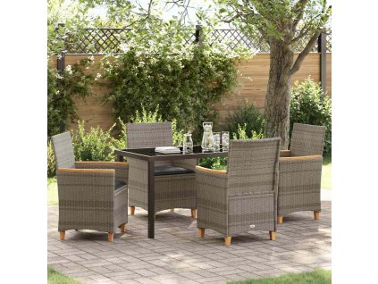 Zahradní jídelní souprava 5 pcs Šedá polyratan 3381095
