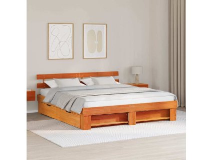 Rám postele Voskově hnědá 180 x 200 cm Masivní borové dřevo 3382267