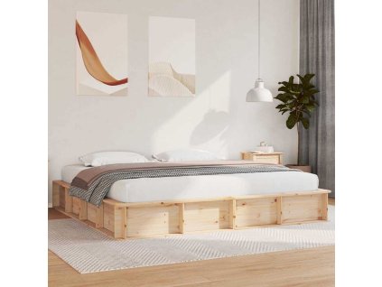Rám postele Hnědá 200 x 200 cm Masivní borové dřevo 3385703