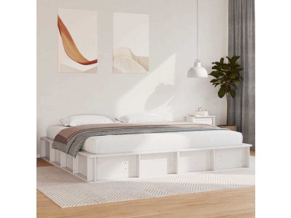 Rám postele Bílá 180 x 200 cm Masivní borové dřevo 3385707
