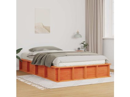 Rám postele Voskově hnědá 140 x 190 cm Masivní borové dřevo 3385723