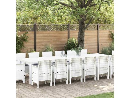 Zahradní jídelní souprava 15 pcs Bílá Ratan Polt 3378645