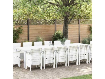 Zahradní jídelní souprava 15 pcs Bílá Ratan Polt 3378646