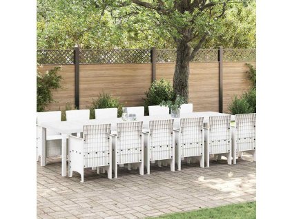 Zahradní jídelní souprava 13 pcs Bílá Ratan Polt 3378782