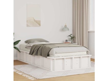 Rám postele Bílá 90 x 200 cm Masivní borové dřevo 3385734