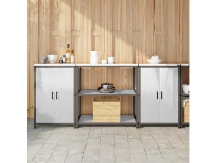 Kuchyňská skladovací sada s policí 3 pcs Stříbrná Ocel 3392670