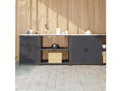 Kuchyňská skladovací sada s policí Jiný 3 pcs Antracit Ocel 3392675