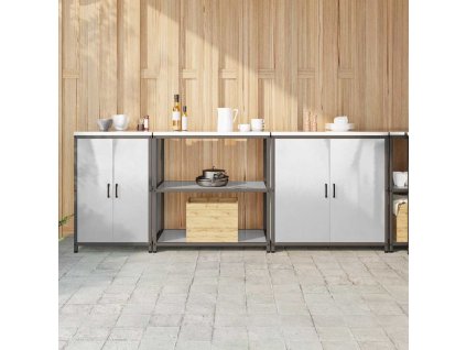 Kuchyňská skladovací sada s policí 3 pcs Stříbrná Nerezová ocel 3392677