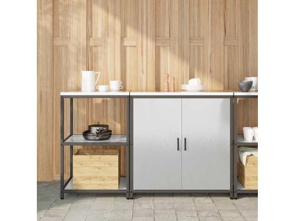 Kuchyňská skladovací sada s policí 2 pcs Stříbrná Nerezová ocel 3392684