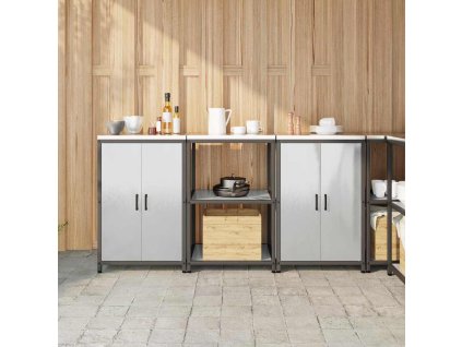 Kuchyňská skladovací sada s policí 3 pcs Stříbrná Ocel 3392698