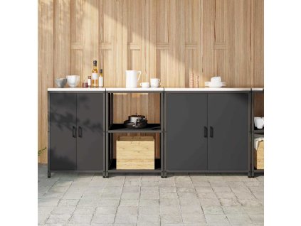 Kuchyňská skladovací sada s policí Jiný 3 pcs Černá Ocel 3392701