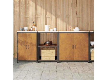 Kuchyňská skladovací sada s policí Jiný 3 pcs Rezavá Ocel 3392707