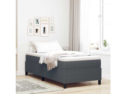 Postel s boxspringem Tmavě šedá 90 x 200 cm Sametová tkanina 3337388