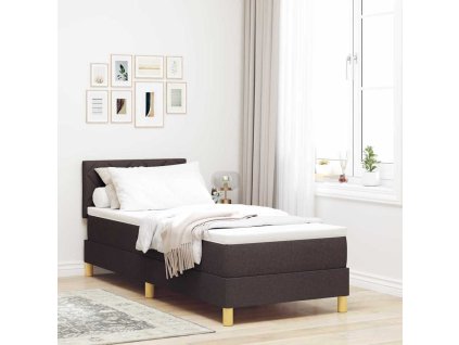 Postel s boxspringem s matrací Tmavě hnědá 80 x 200 cm textil 3338954