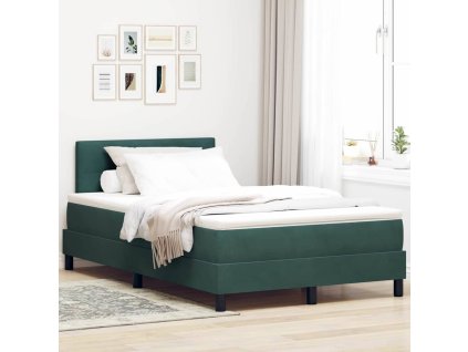 Postel s pružinami a matrací Tmavě zelená 120 x 200 cm textil 3339167