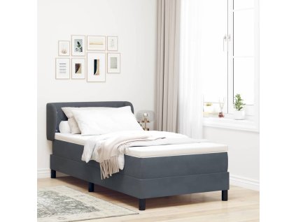 Postel s boxspringem s matrací Tmavě šedá 90 x 200 cm samet 3340317