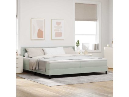 Postel s pružinami a matrací Černá 100x200 cm Samet Světle šedá 3341432