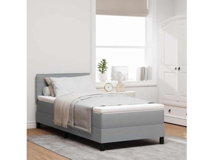 Postel s boxspringem s matrací Světle šedá 90 x 200 cm textil 3342100