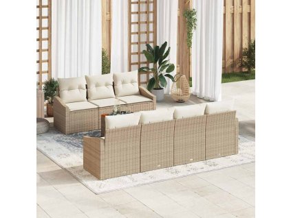 Sada zahradních pohovek 8 pcs Béžovo-bílá 3356461