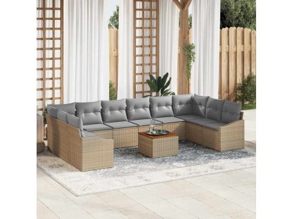 Sada zahradních pohovek 11 pcs béžová a světle šedá 3356551