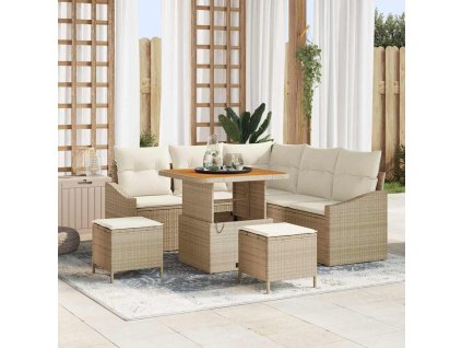 Sada zahradních pohovek 8 pcs Béžová a krémová 80 x 80 x 71 cm 3364601