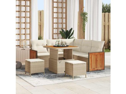 Sada zahradních pohovek 8 pcs Béžová a krémová 80 x 80 x 71 cm 3365251