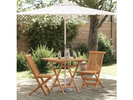 Zahradní jídelní souprava 3 pcs Hnědá Masivní teakové dřevo 3385963
