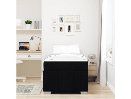 Rám postele s matrací Černá 90 x 200 cm textil 3398260
