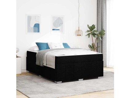 Rám postele s matrací Černá 140 x 200 cm textil 3398288