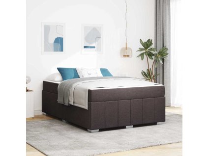 Rám postele s matrací Tmavě hnědá 160 x 200 cm textil 3398296