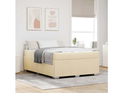 Rám postele s matrací Krémová 160 x 200 cm textil 3398298