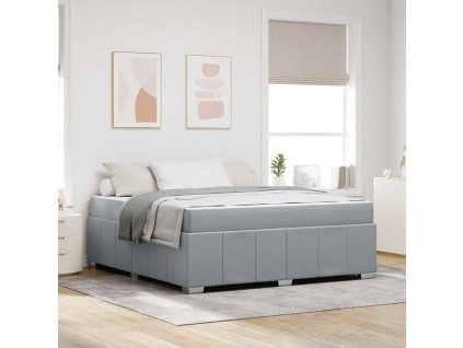 Rám postele s matrací Světle šedá 180 x 200 cm textil 3398300