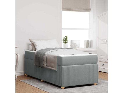 Rám postele s matrací Světle šedá 80 x 200 cm textil 3398314