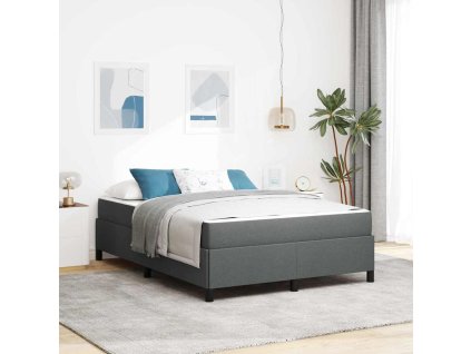 Postel s boxspringem Tmavě šedá 160 x 200 cm textil 3398872