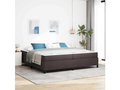 Postel s boxspringem Tmavě hnědá 200 x 200 cm textil 3398888