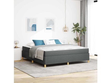Rám postele s matrací Tmavě šedá 180 x 200 cm textil 3398956