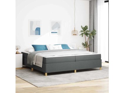 Rám postele s matrací Tmavě šedá 200 x 200 cm textil 3398963