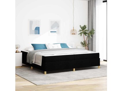 Rám postele s matrací Černá 200 x 200 cm textil 3398964