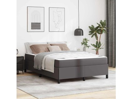 Rám postele s matrací Šedá 140 x 190 cm textil 3399002