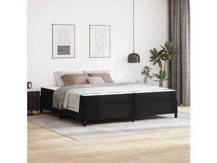 Rám postele s matrací Černá 200 x 200 cm textil 3399019