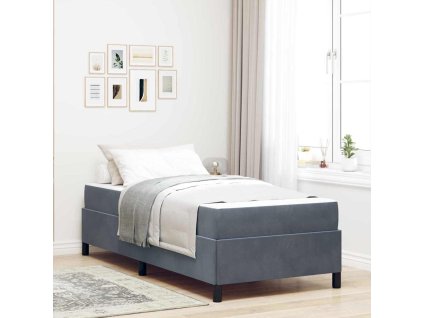 Rám postele s matrací Tmavě šedá 90 x 190 cm textil 3399031