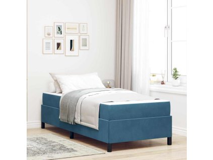 Rám postele s matrací Tmavě modrá 90 x 190 cm textil 3399034