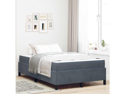 Rám postele s matrací Tmavě šedá 120 x 200 cm textil 3399055